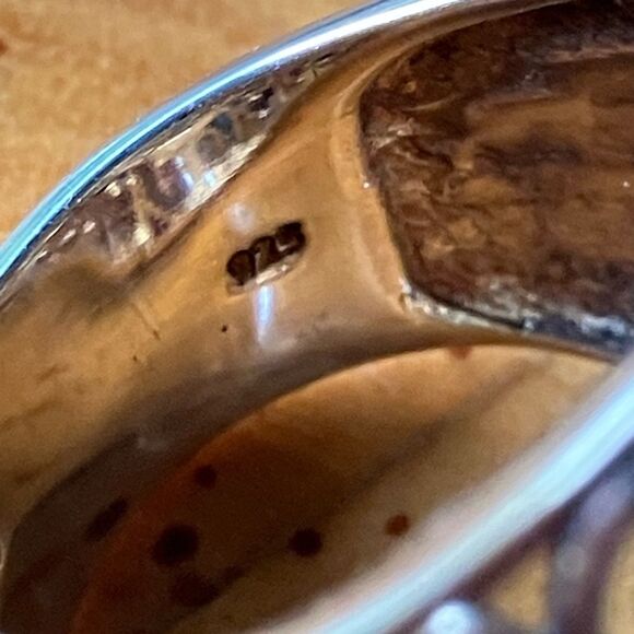 Natural Tasmanian Stichtite Sterling Silver Cocktail Ring Size 7 - Picture 4 of 8